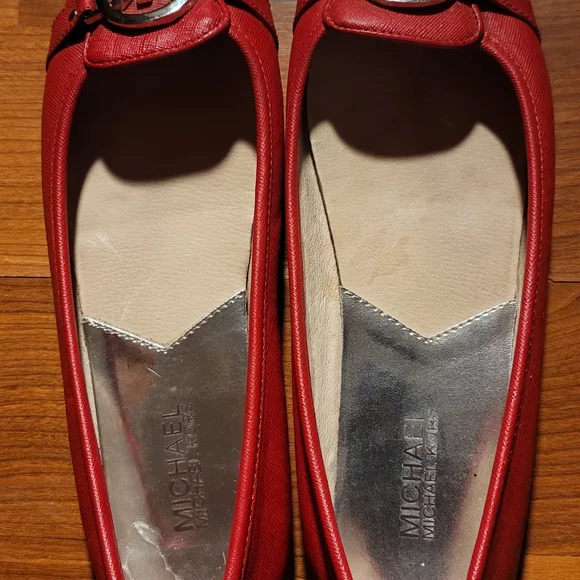 Michael Kors Red Loafers with Black Soles - Picture 3 of 4